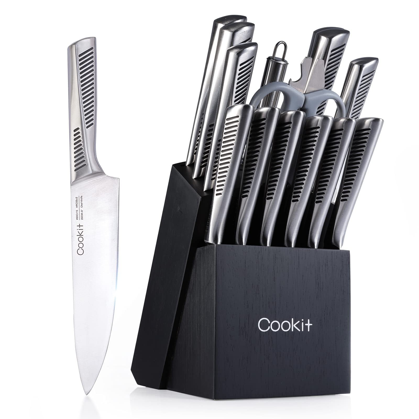 5-Piece Kitchen Knife Set - German Steel Blades & Scissors