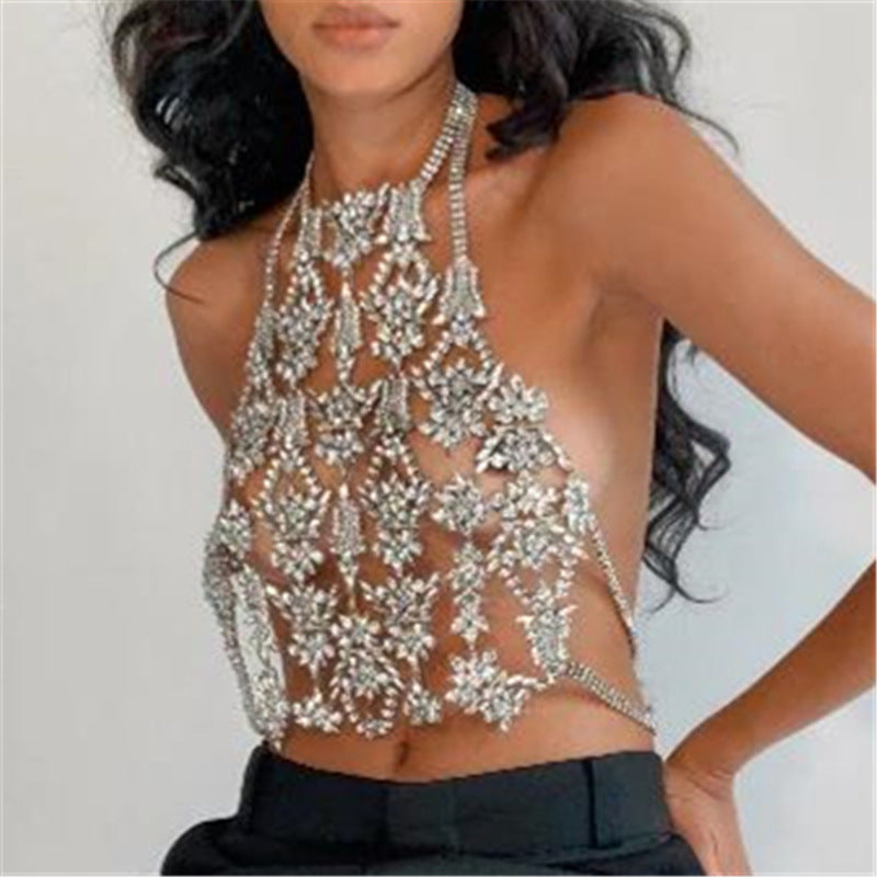 Luxury Full Zircon Body Chain | Elegant Chest Chain Jewelry