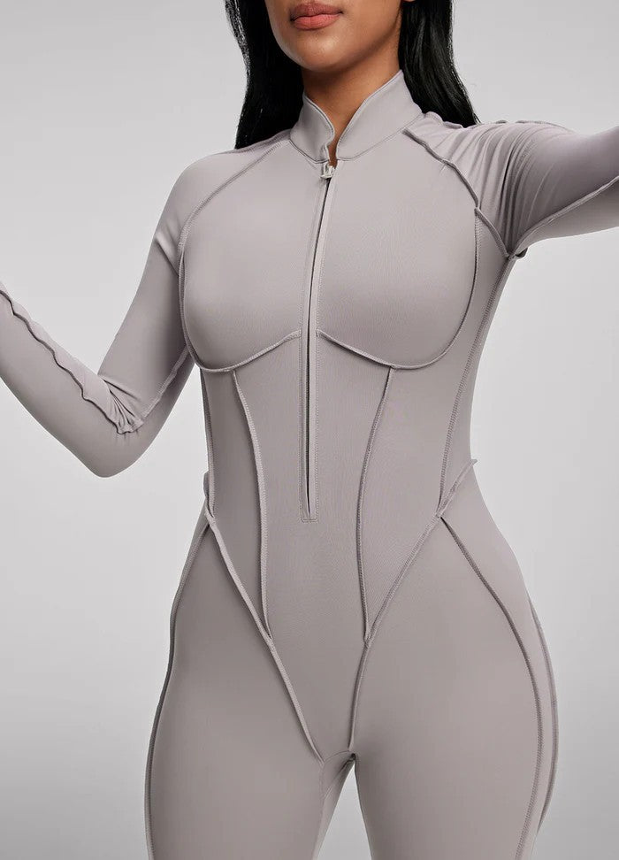 Women's Slim Fit Zipper Jumpsuit – Long Sleeve | Hallebeauty