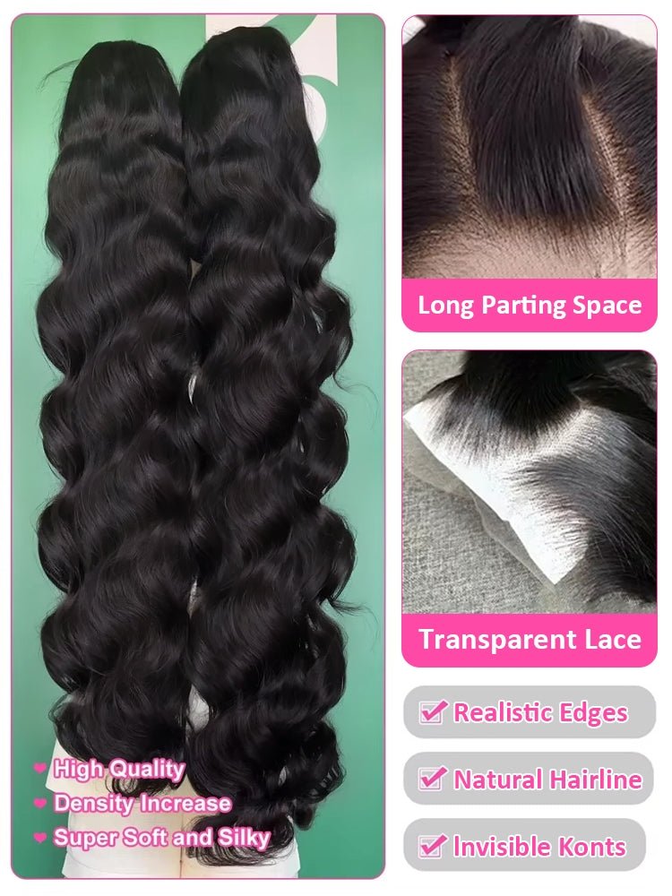 30 - 40 Inch Body Wave Lace Wig Human Hair - HalleBeauty