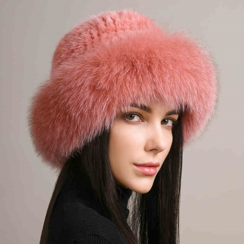 Women’s Mink Fur Hat - Braided Winter Elegance