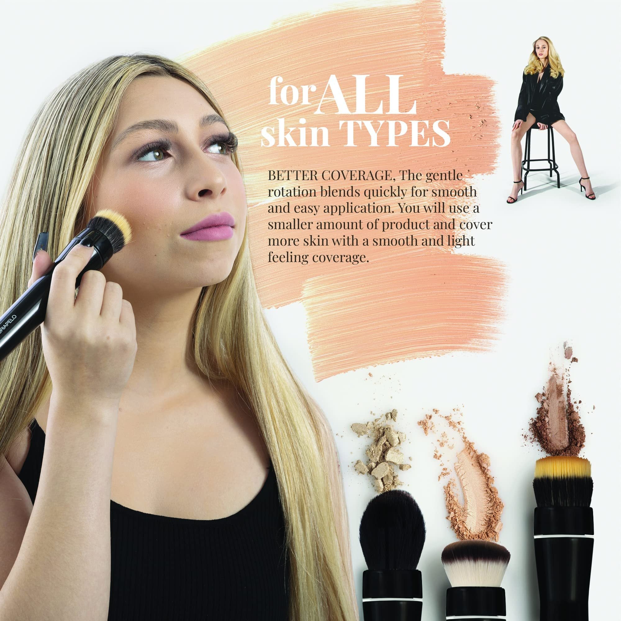 Travel Cosmetic Electric Handle Makeup Brushes Blush Powder Foundation Single Makeup Brush