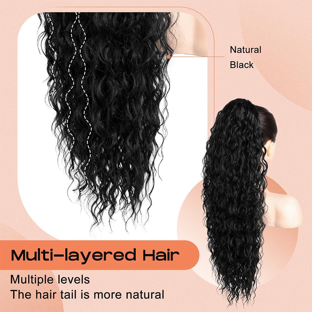 36 - Inch Curly Drawstring Ponytail Extension - HalleBeauty