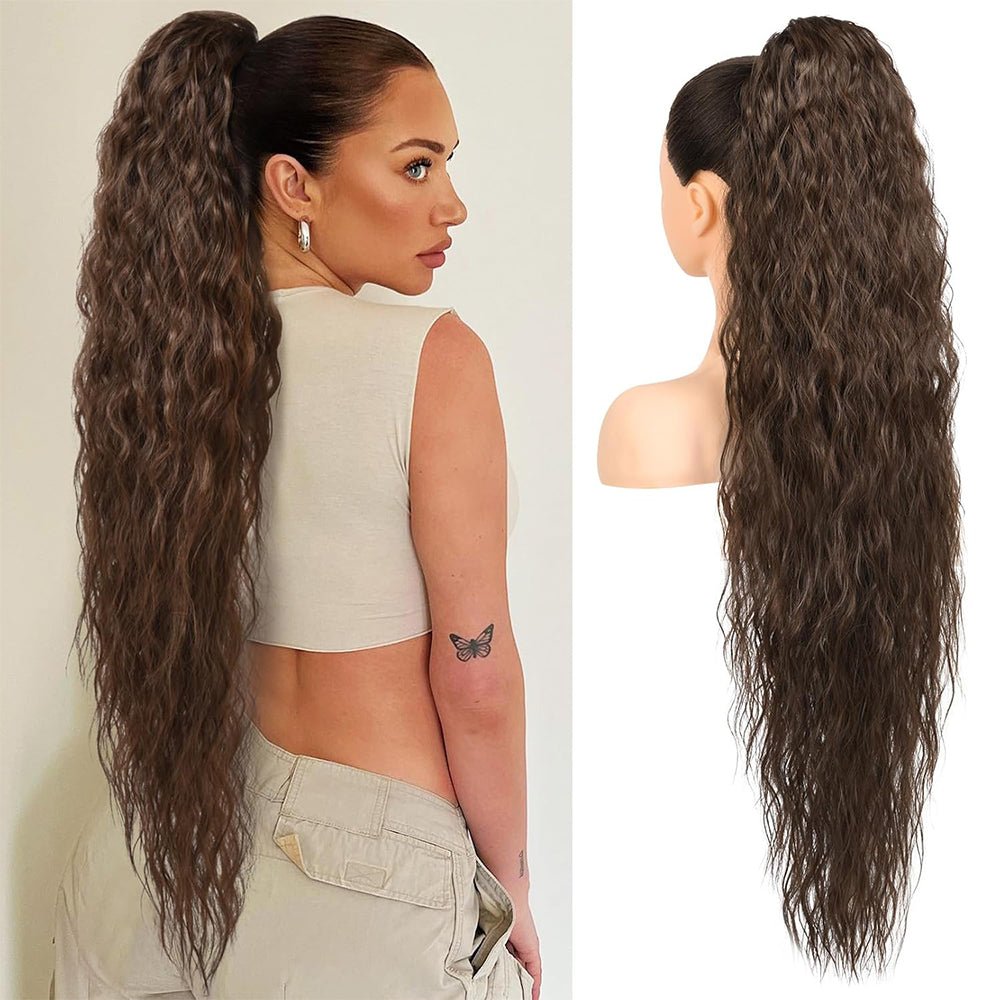 36 - Inch Curly Drawstring Ponytail Extension - HalleBeauty