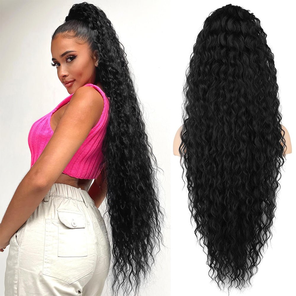 36 - Inch Curly Drawstring Ponytail Extension - HalleBeauty