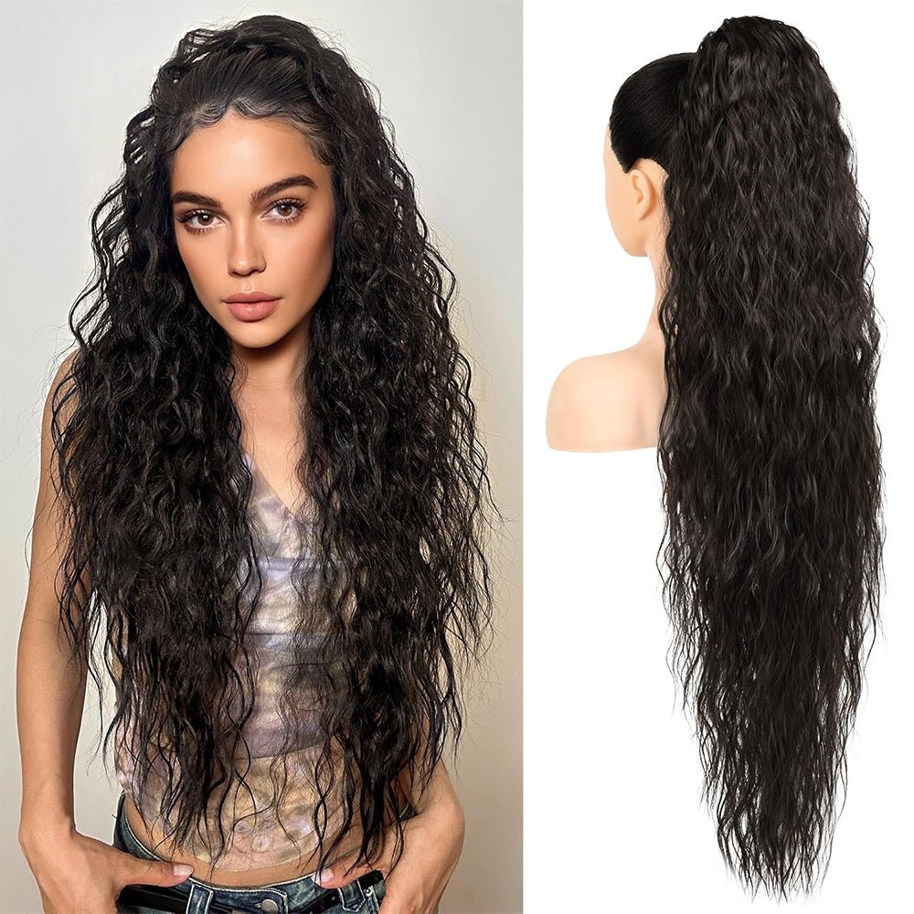 36 - Inch Curly Drawstring Ponytail Extension - HalleBeauty