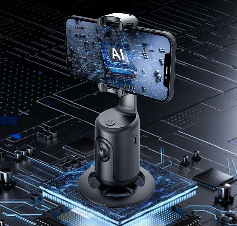 360 Auto Face Tracking Gimbal: AI Smart Holder & Live Stabilizer - HalleBeauty