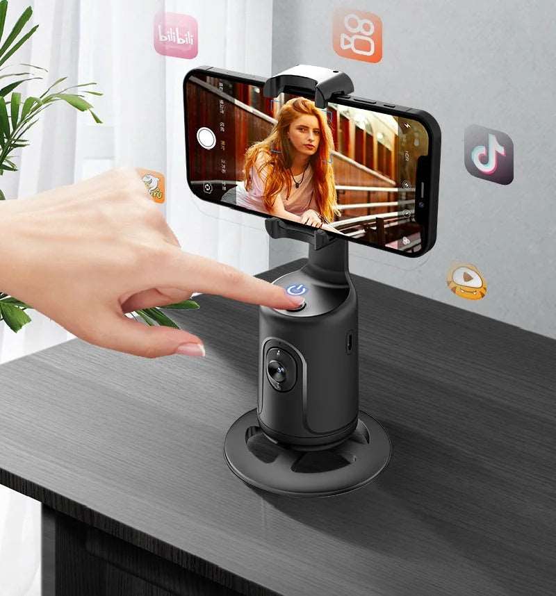 360 Auto Face Tracking Gimbal: AI Smart Holder & Live Stabilizer - HalleBeauty