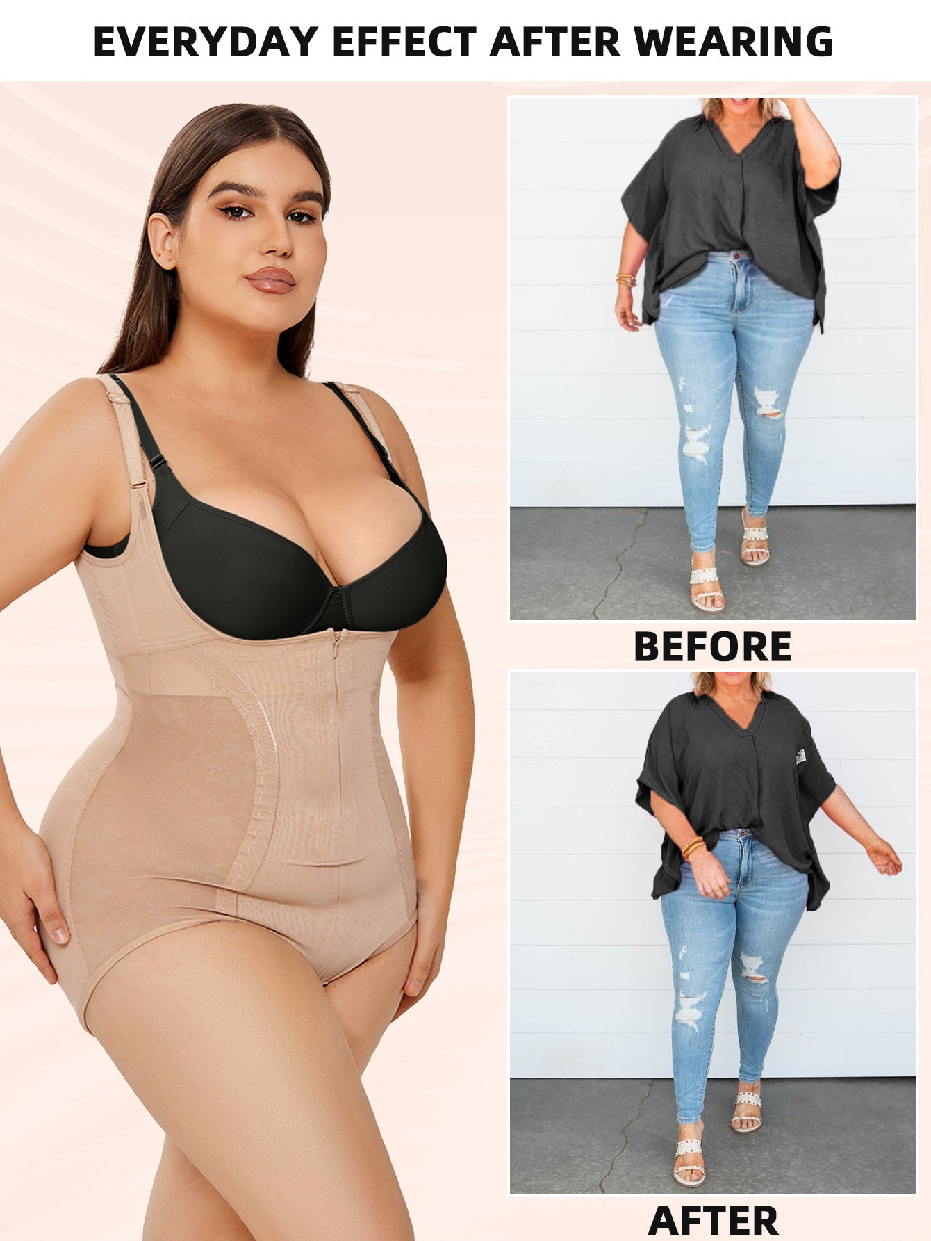 Tummy Control Shapewear Bodysuit - Slim Body Shaper