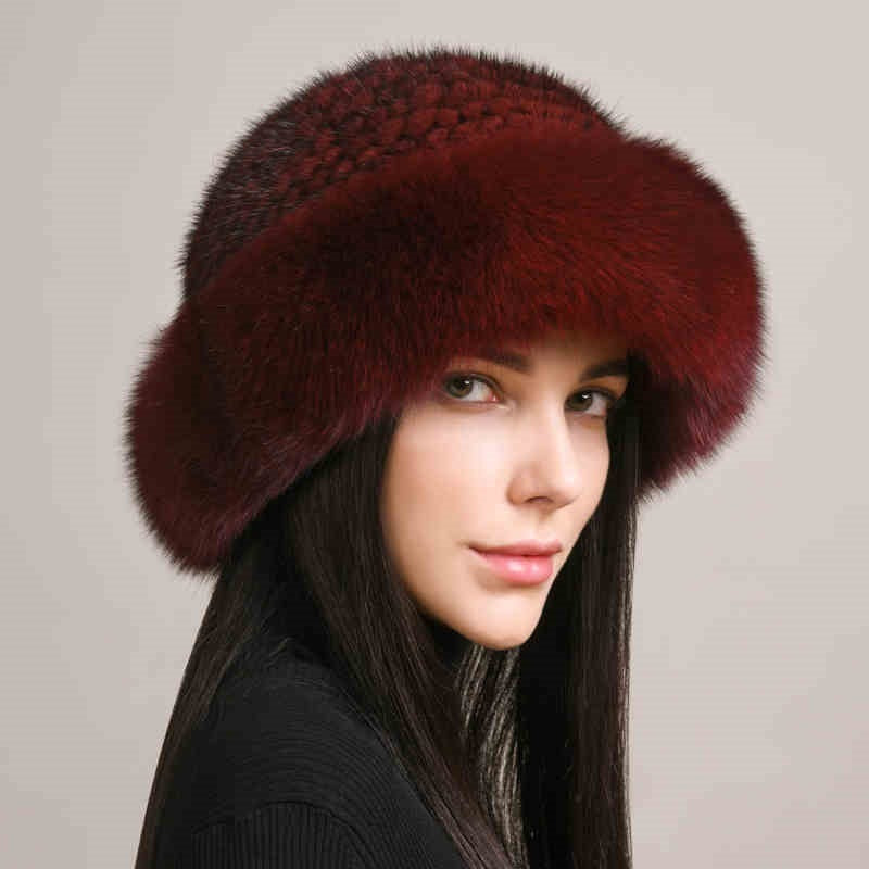 Women’s Mink Fur Hat - Braided Winter Elegance