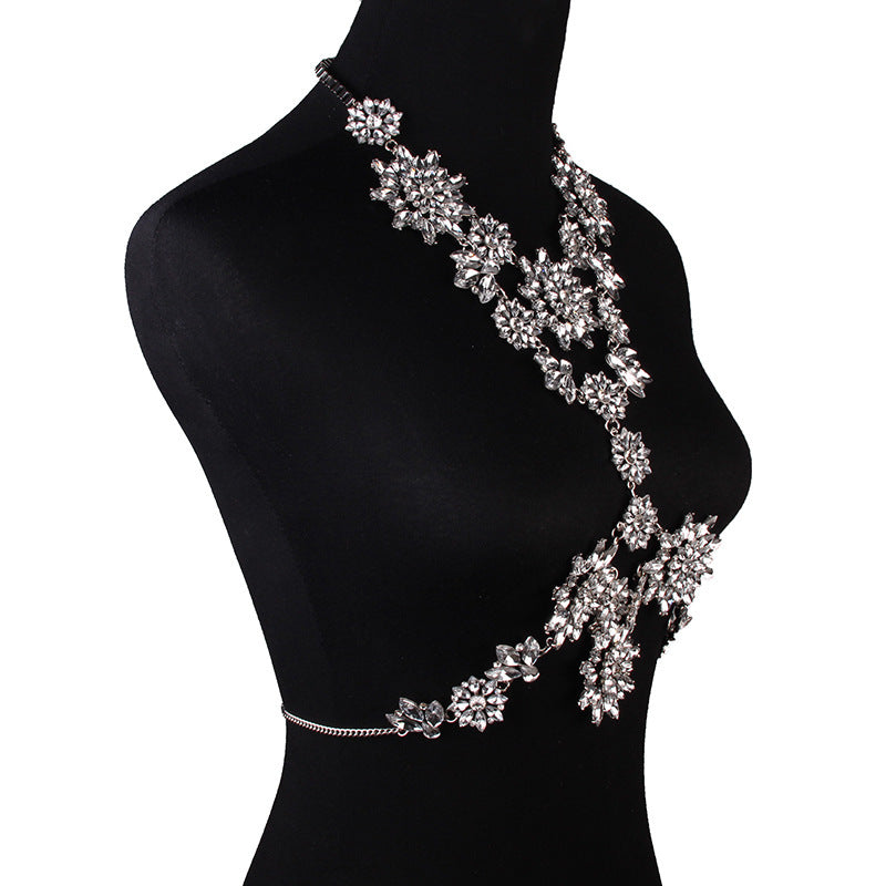 Stylish Diamond-Studded Body Chain | Elegant Sparkle Jewelry