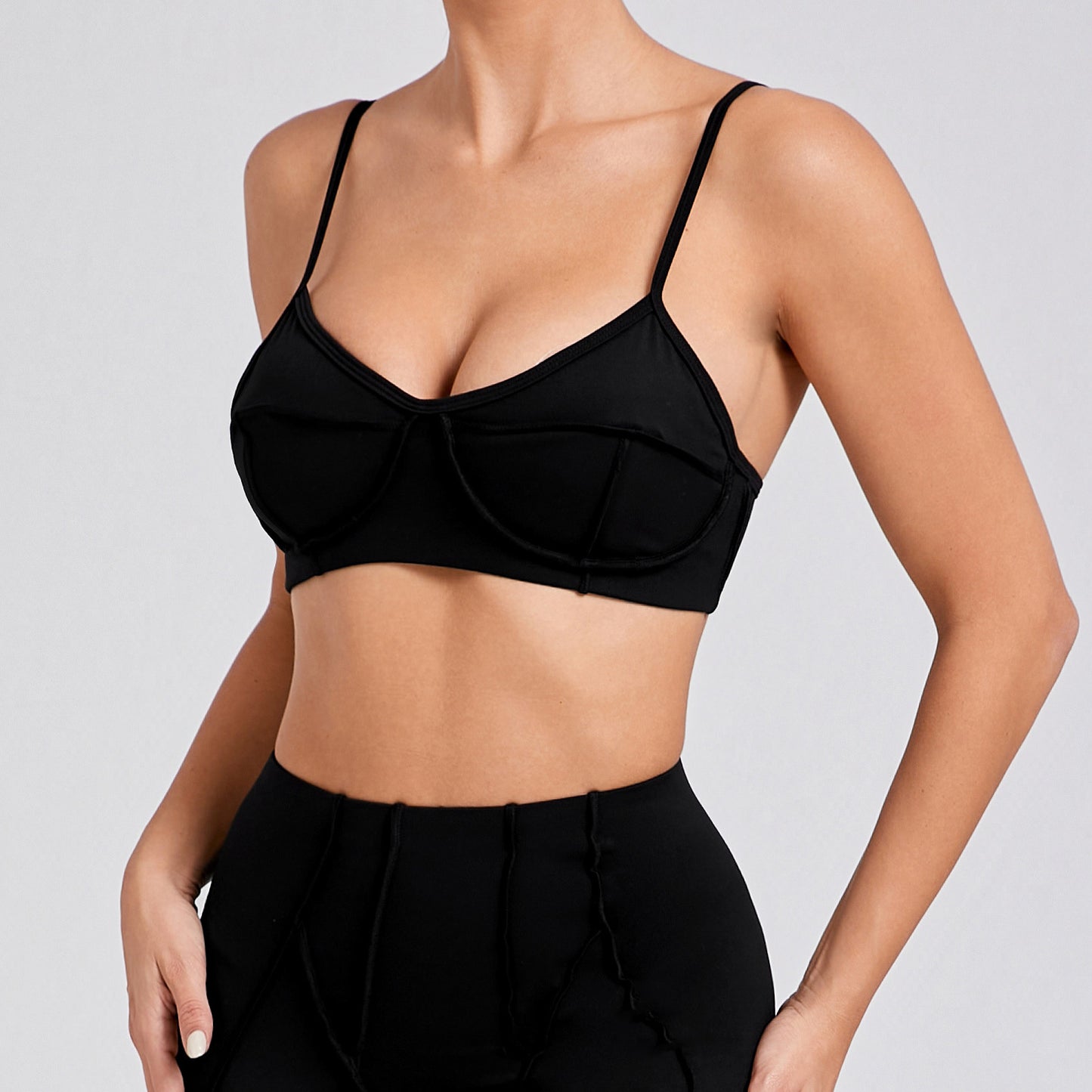 Women's Brushed Body-Hugging Yoga Set – Bra & Pants