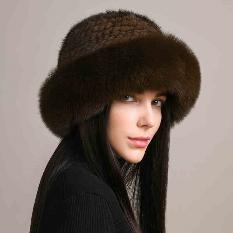 Women’s Mink Fur Hat - Braided Winter Elegance