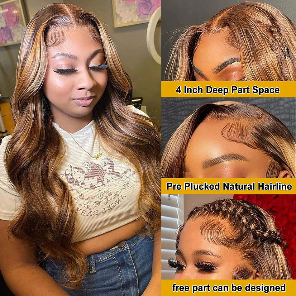 Body Wave Highlight Lace Front Wig for Effortless Style