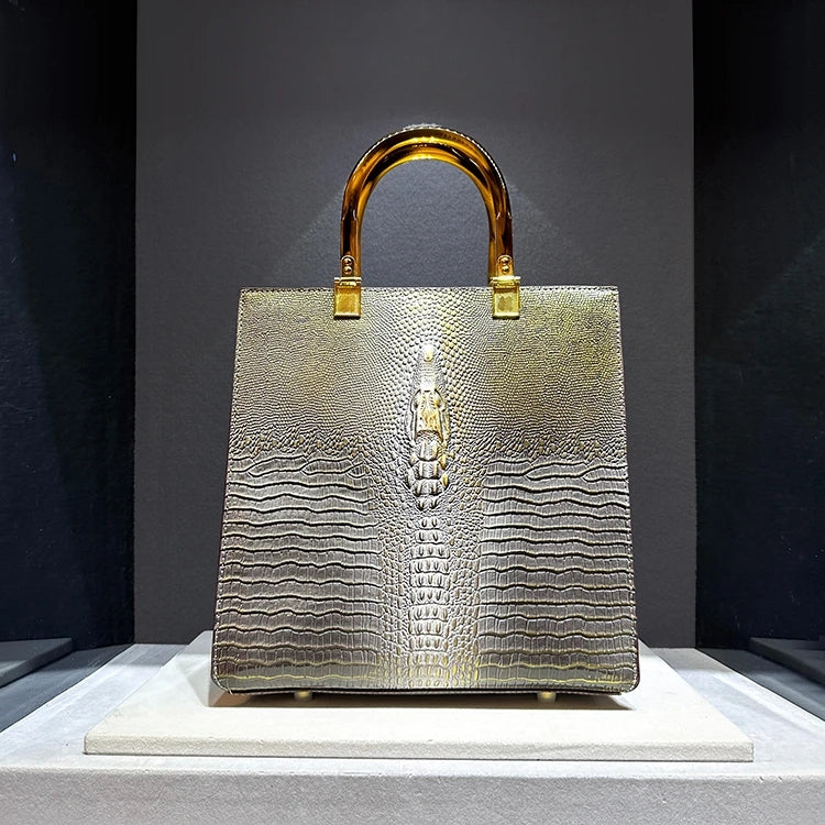 Luxury Crocodile Leather Tote Bag