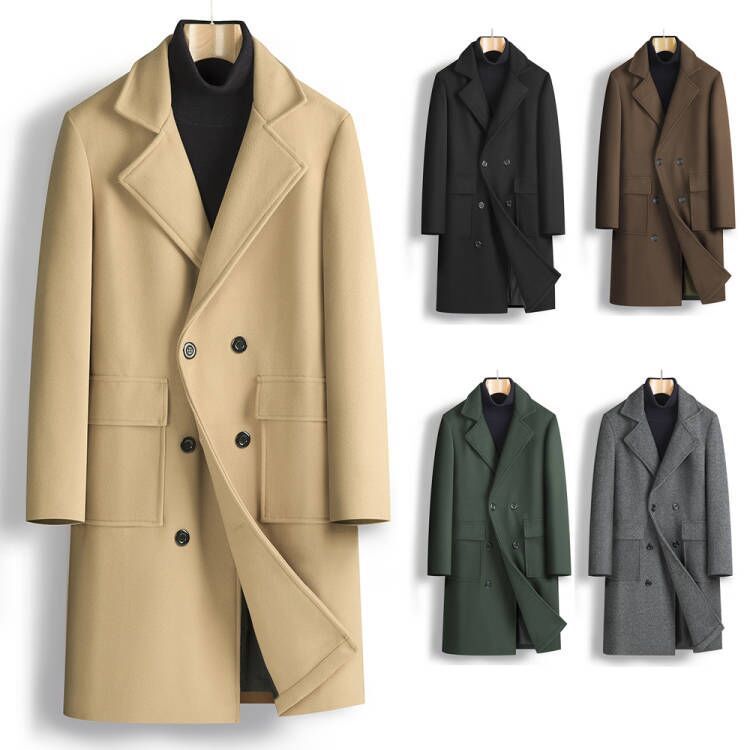 Men’s Mid-Length Double-Breasted Coat