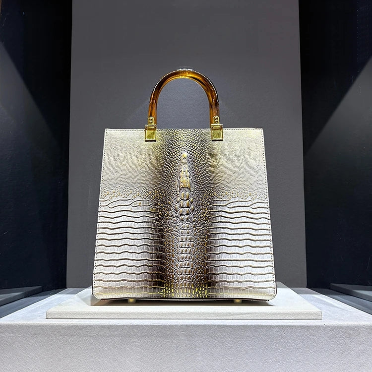 Luxury Crocodile Leather Tote Bag