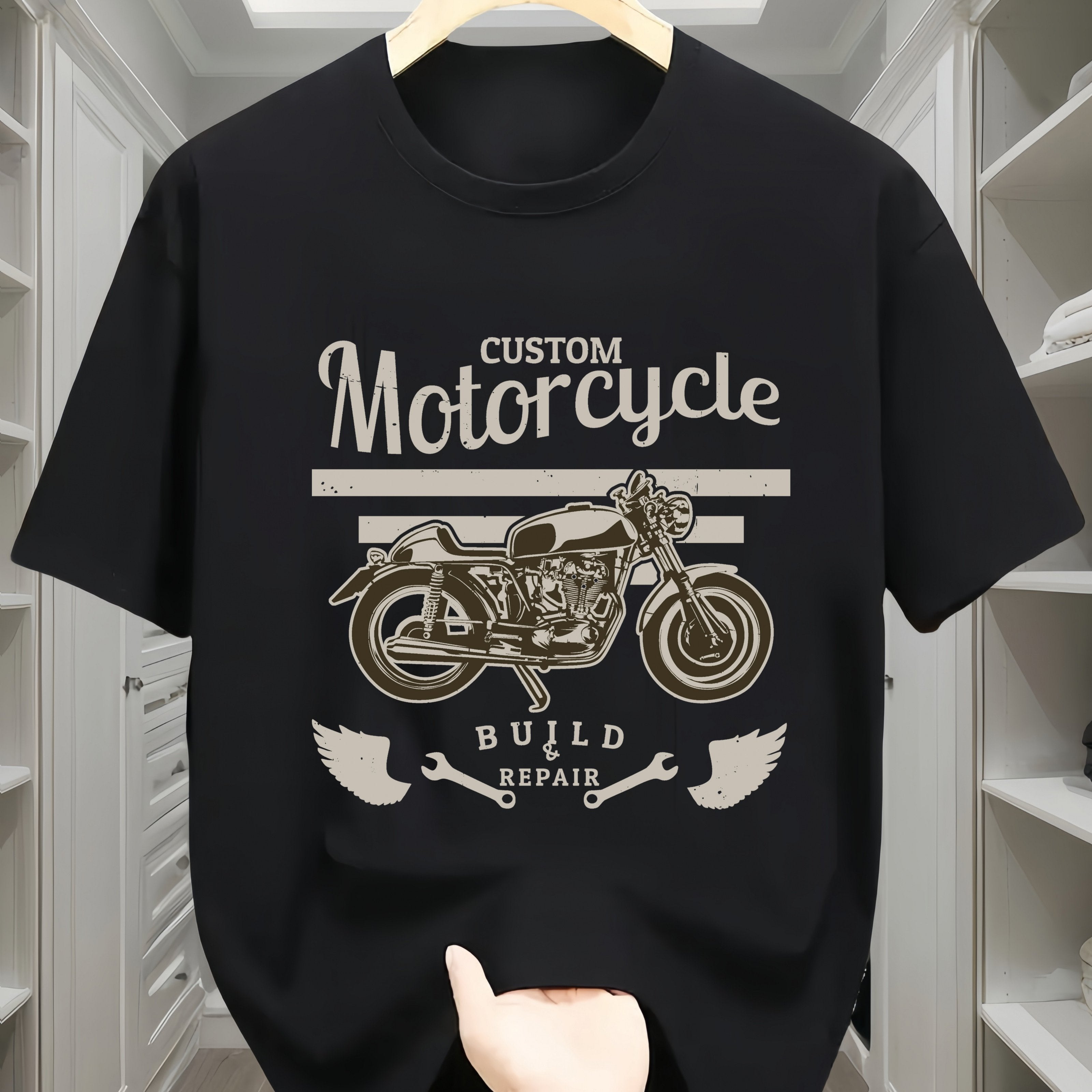 Motorcycle Print T-Shirt |