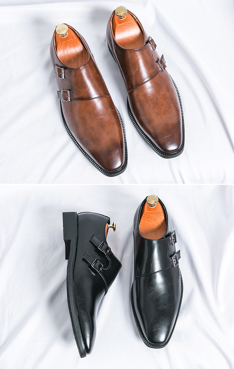 Men's Leather Buckle Pumps: Blending Formal Elegance with Casual Style - HalleBeauty