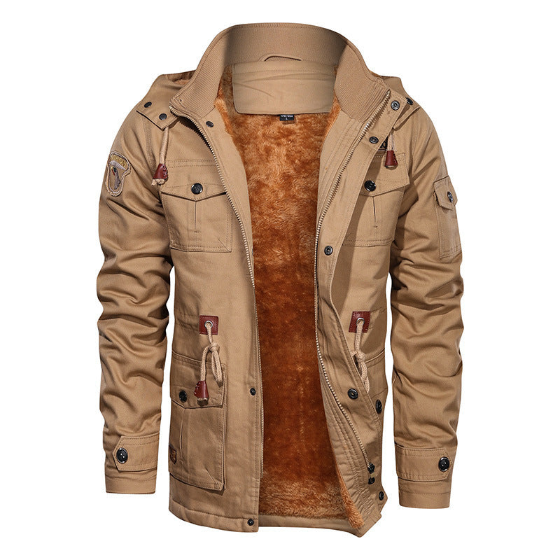 Mountainskin Men’s Winter Fleece Jacket - Warm Hooded Military Coat