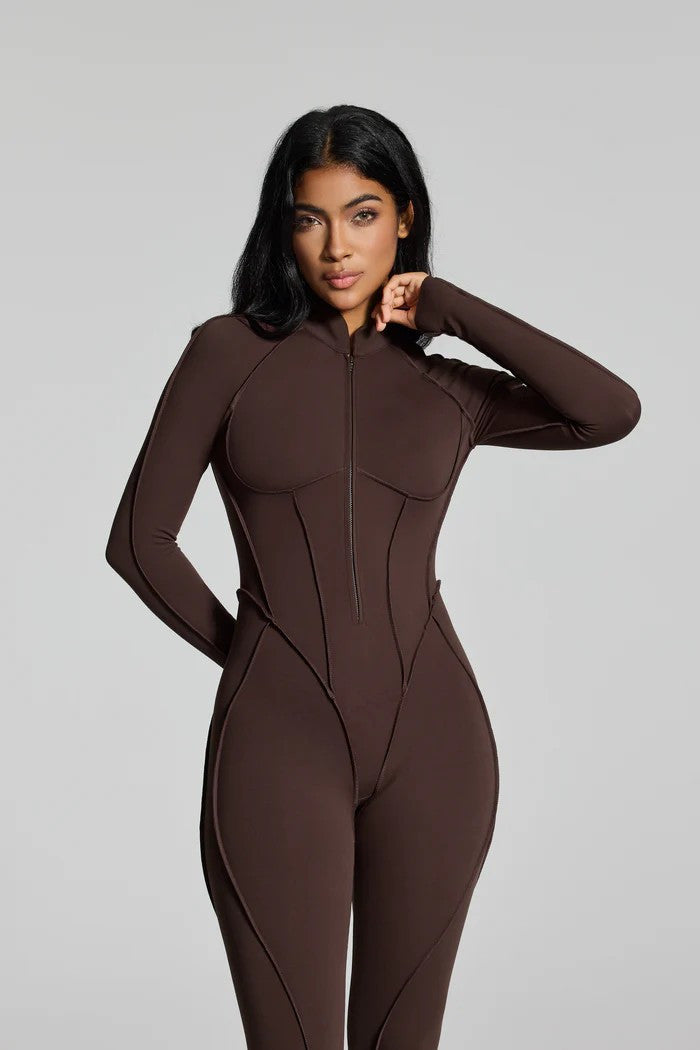 Women's Slim Fit Zipper Jumpsuit – Long Sleeve | Hallebeauty