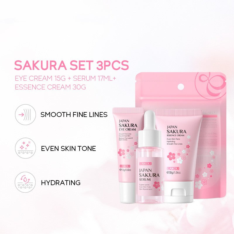 Cherry Blossom Skin Care Set: 3-Piece Nourishing Collection - HalleBeauty