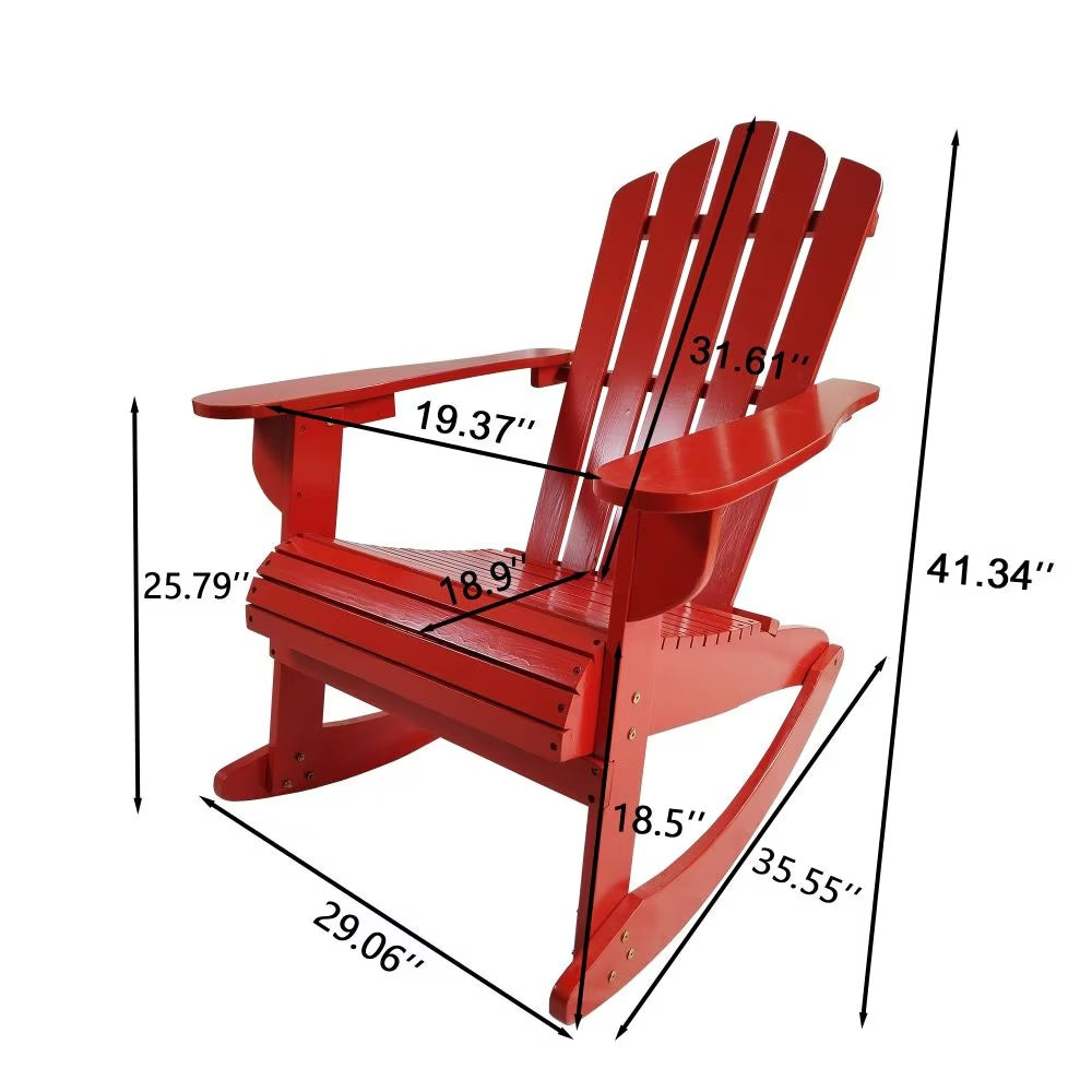 Reclining Wooden Rocking Adirondack Chair | Outdoor Relax