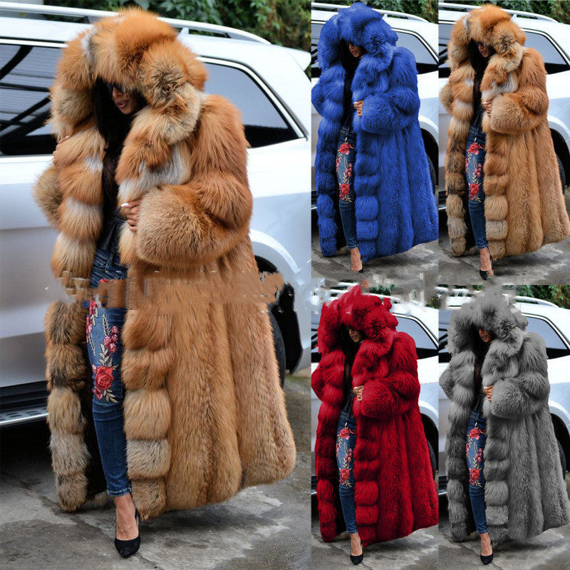 Women's Hooded Faux Fur Coat | Long, Warm & Stylish