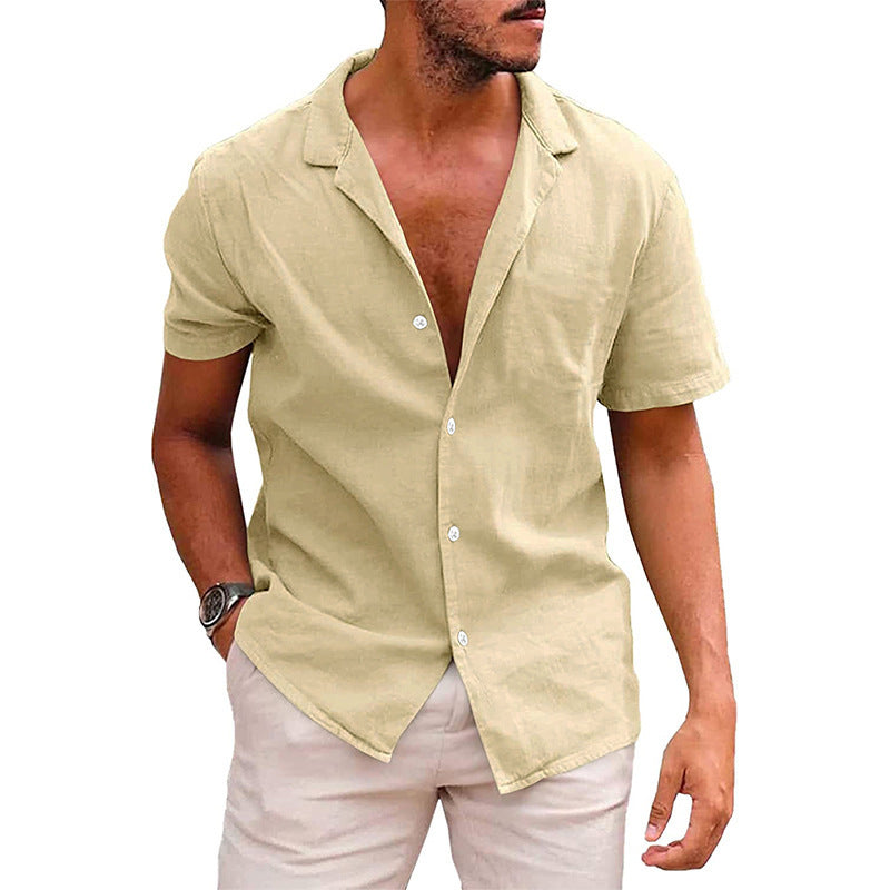 Men's Tops Casual Button-Down Shirt Short Sleeve