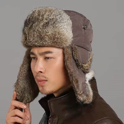 Rabbit Fur Hat for Men & Women - Perfect Couple’s Skiing Hat