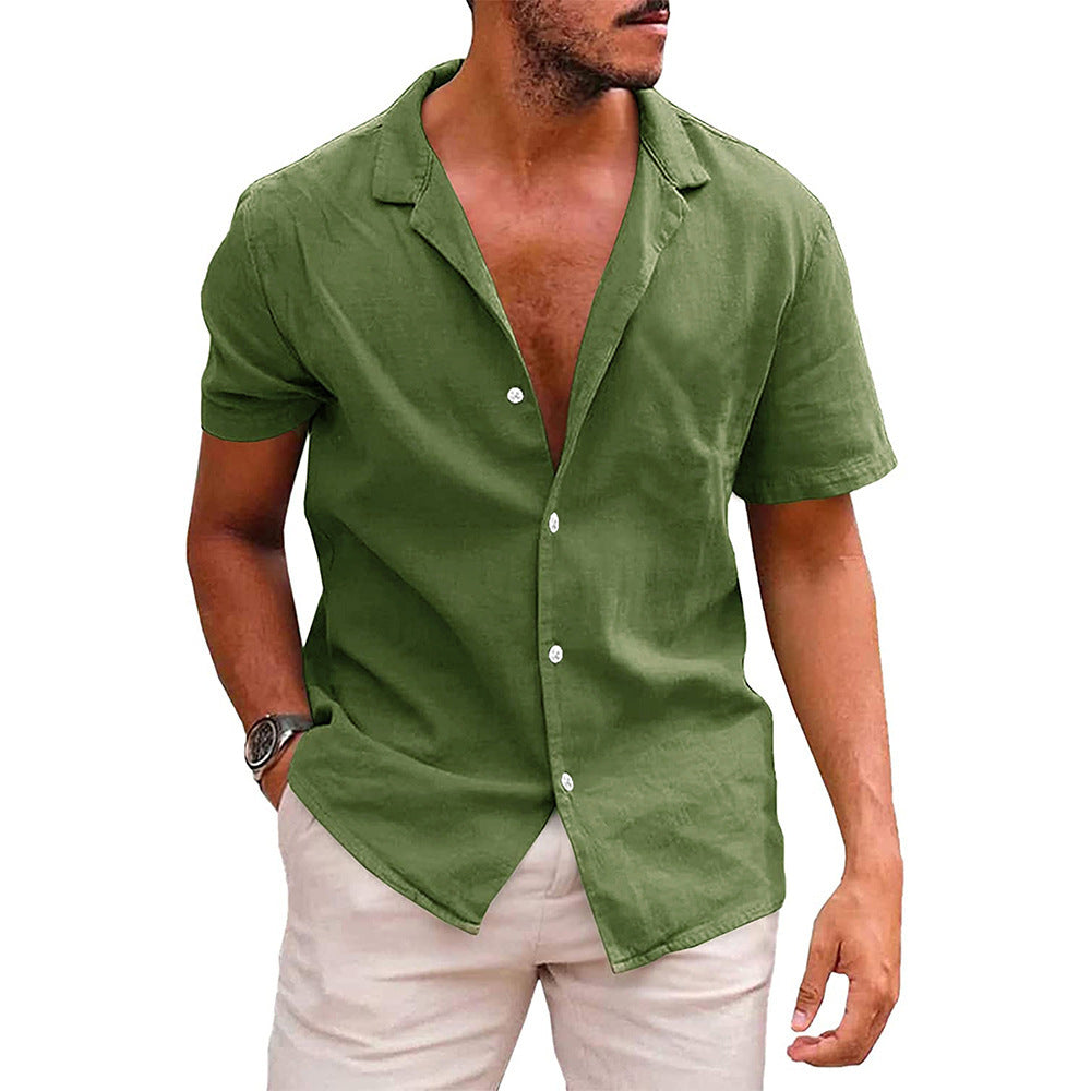 Men's Tops Casual Button-Down Shirt Short Sleeve