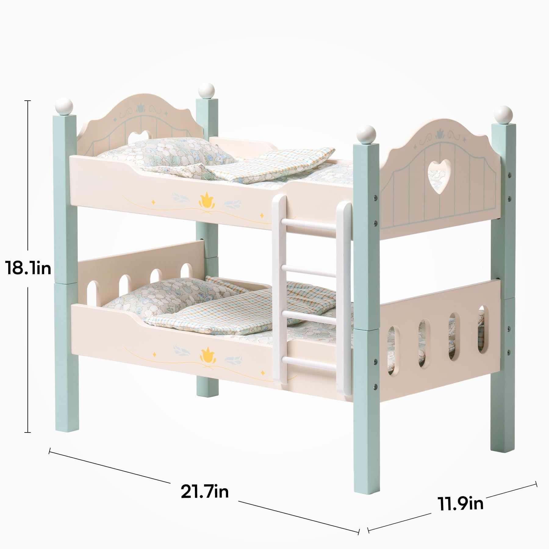 Wooden Doll Bunk Beds | Fits 18” Dolls & American Girl