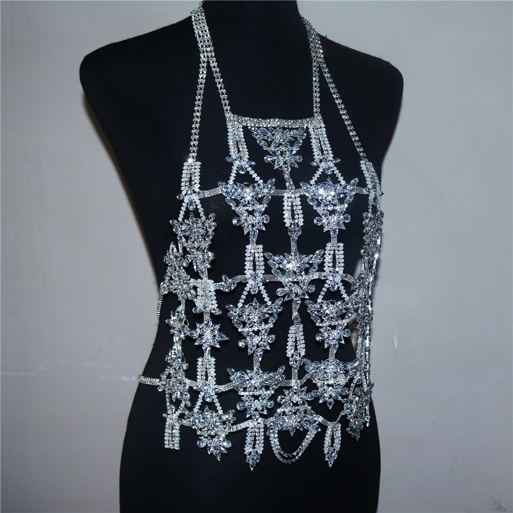 Luxury Full Zircon Body Chain | Elegant Chest Chain Jewelry