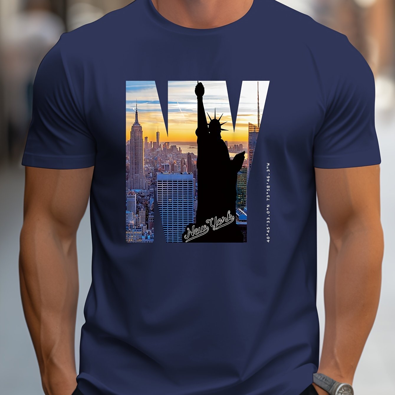 Men's NY Pattern T-Shirt | Casual Short-Sleeve Summer Tee