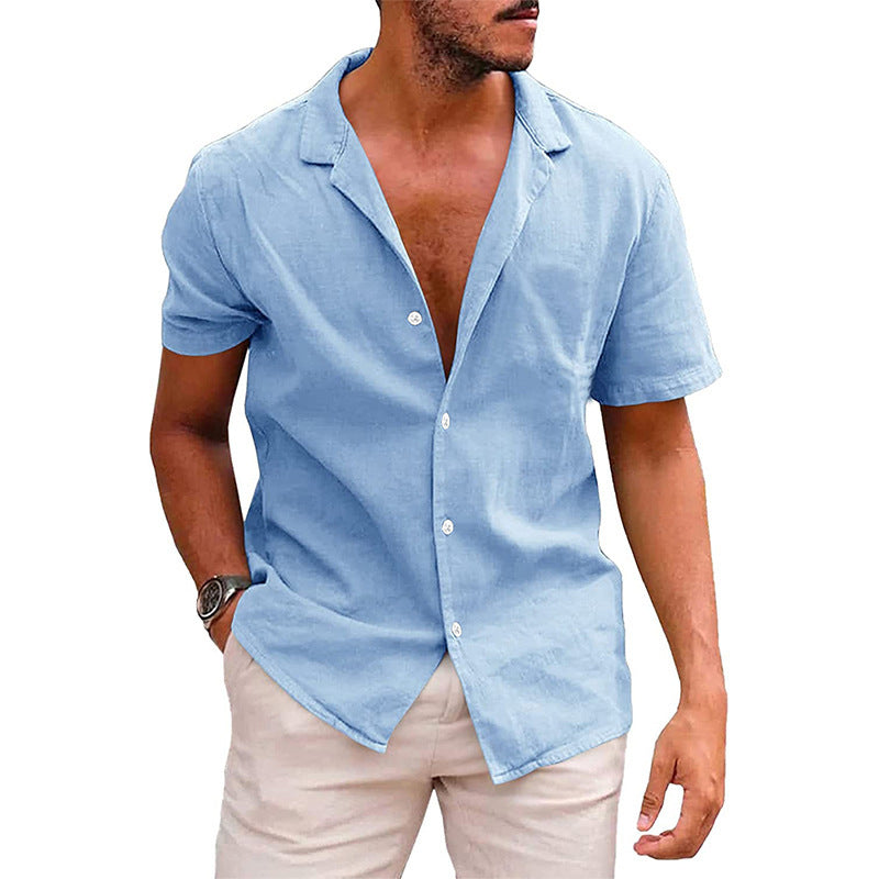 Men's Tops Casual Button-Down Shirt Short Sleeve