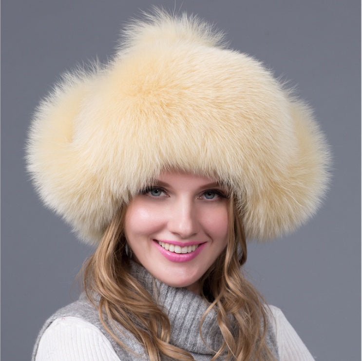 Women’s Fox Fur Hat - Luxurious & Warm Winter Style