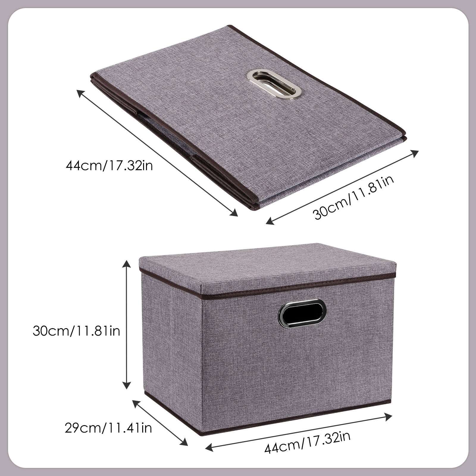 Cotton & Linen Folding Storage Box | 3-Piece & 5-Piece Set