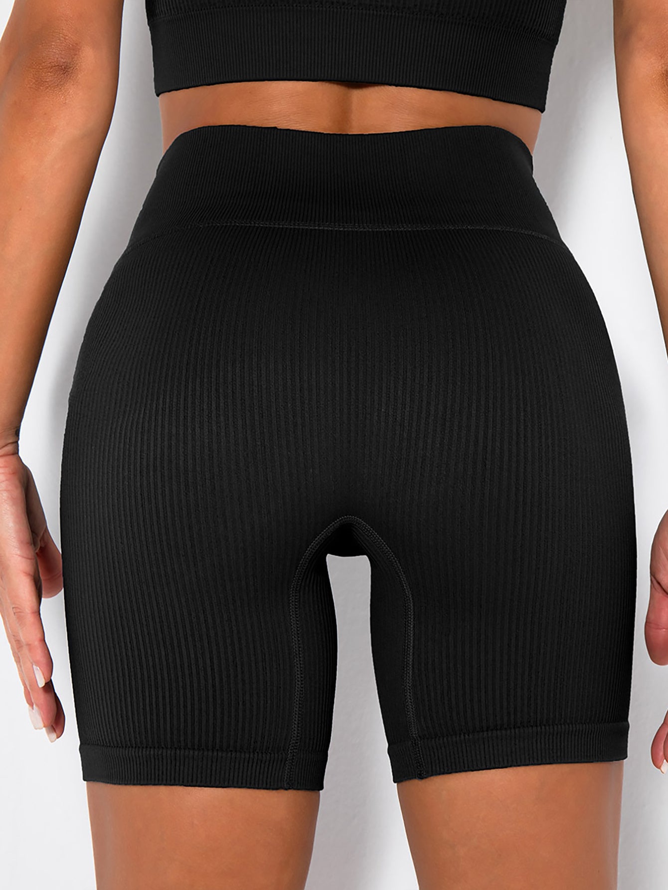 Seamless Ribbed Yoga Shorts | High Waist Workout Fit