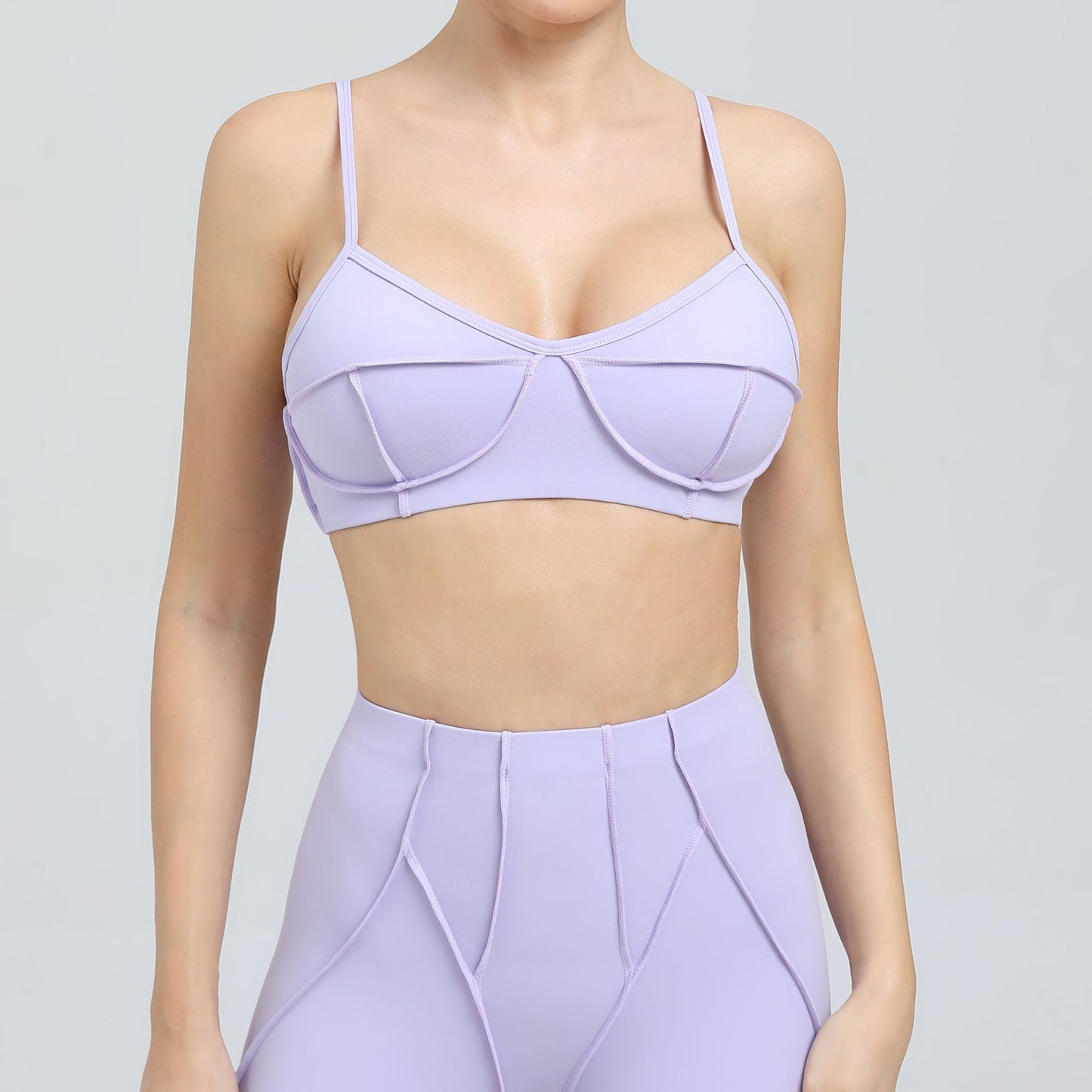 Women's Brushed Body-Hugging Yoga Set – Bra & Pants