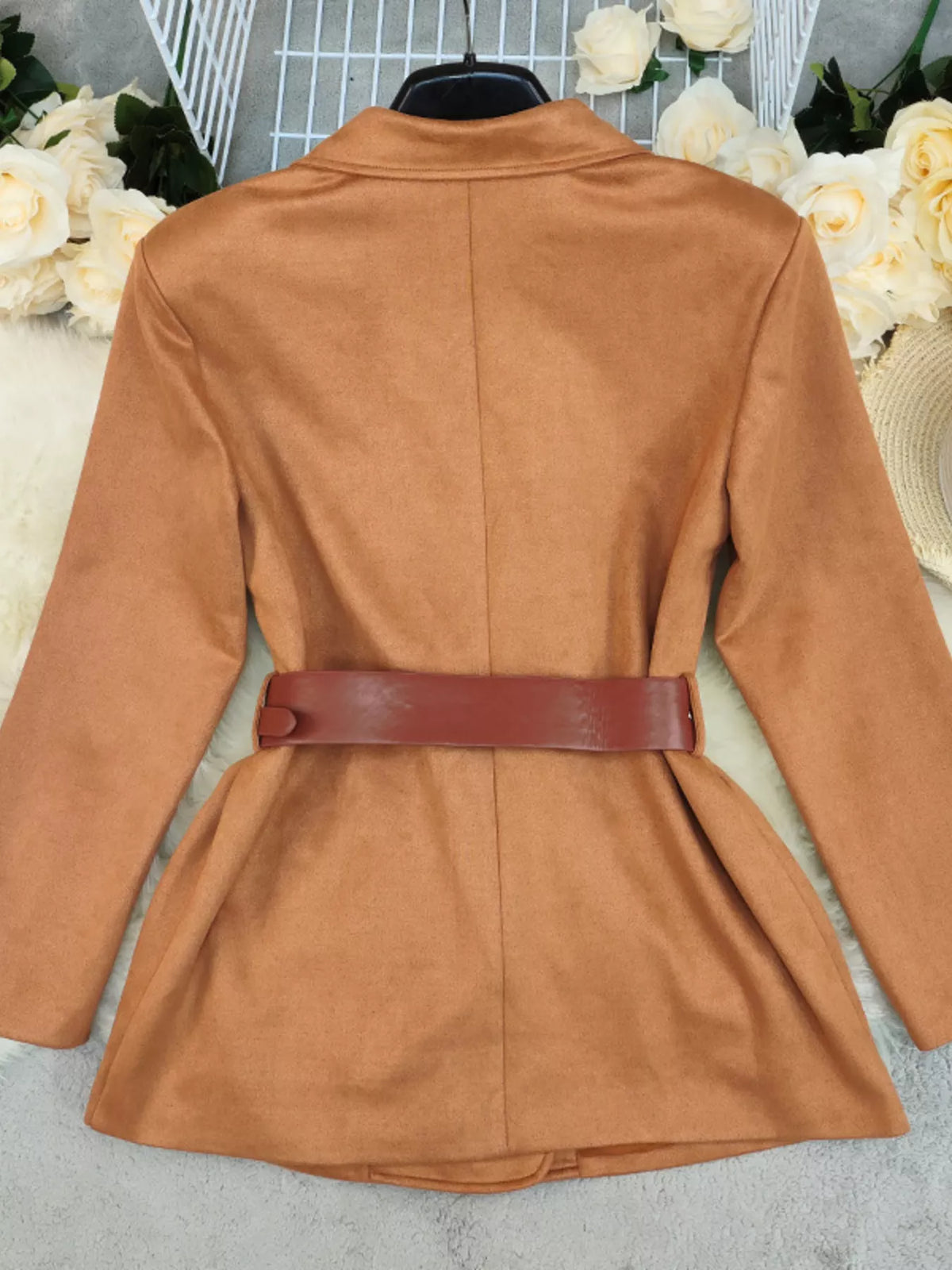 Double-Breasted Lapel Blazer | Hallebeauty