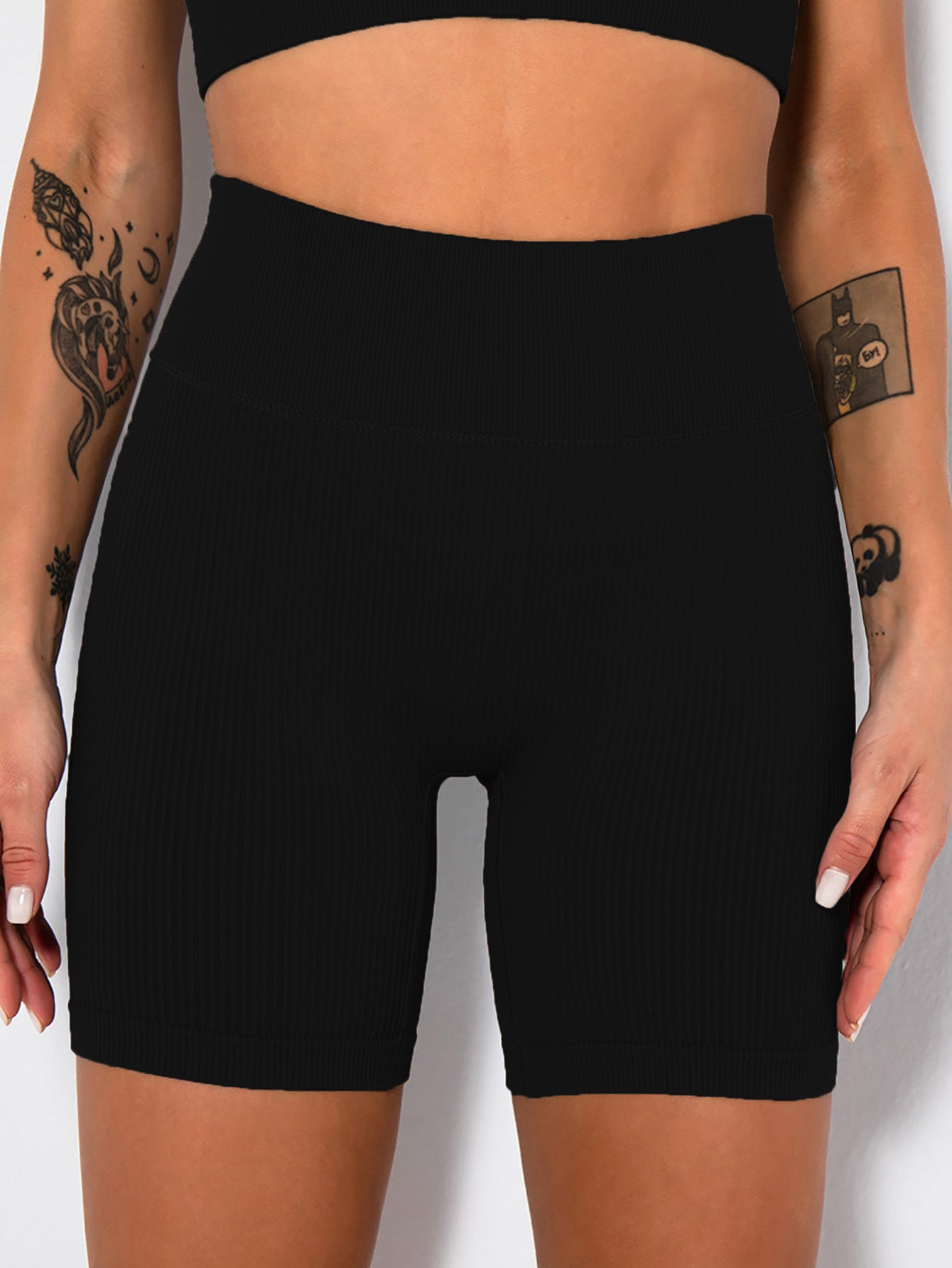 Seamless Ribbed Yoga Shorts | High Waist Workout Fit