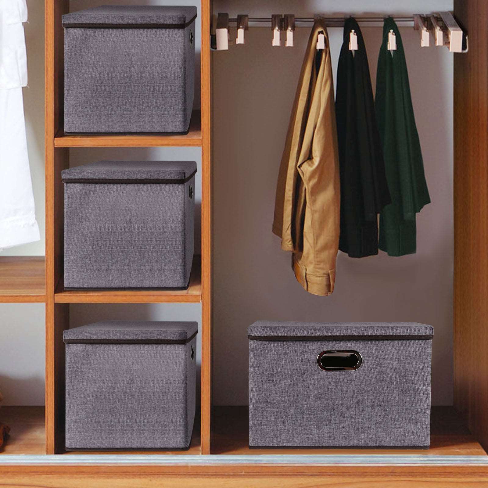 Cotton & Linen Folding Storage Box | 3-Piece & 5-Piece Set