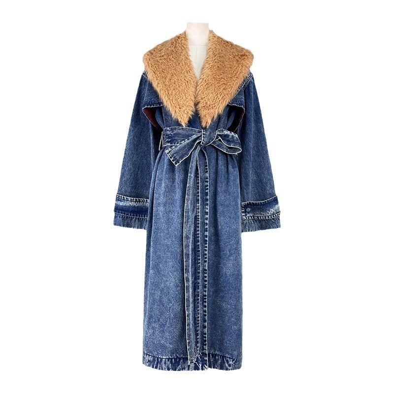 Women’s Denim Trench Coat - Stylish Fashion Outerwear