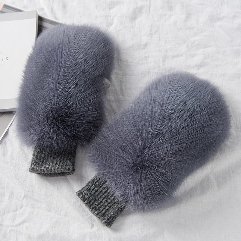 Women’s Fox Fur Winter Gloves - Warm & Luxurious