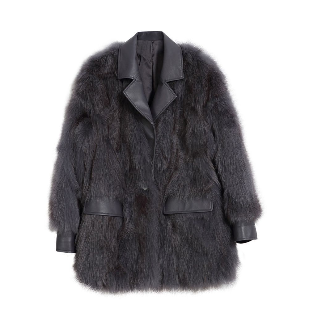 Mid-Length Faux Fox Fur Coat