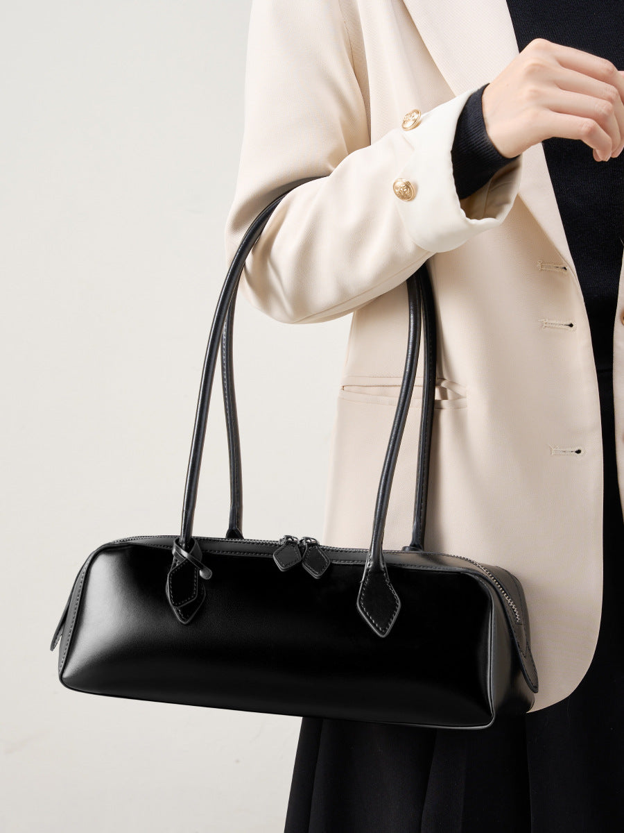 Vintage Leather Shoulder Bag – Women's Retro Purse