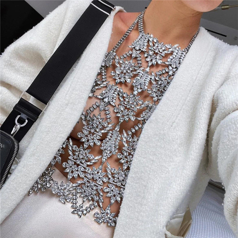 Luxury Full Zircon Body Chain | Elegant Chest Chain Jewelry