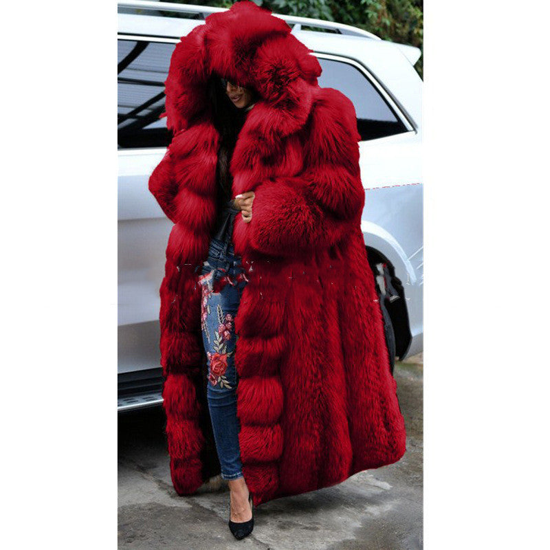 Women's Hooded Faux Fur Coat | Long, Warm & Stylish