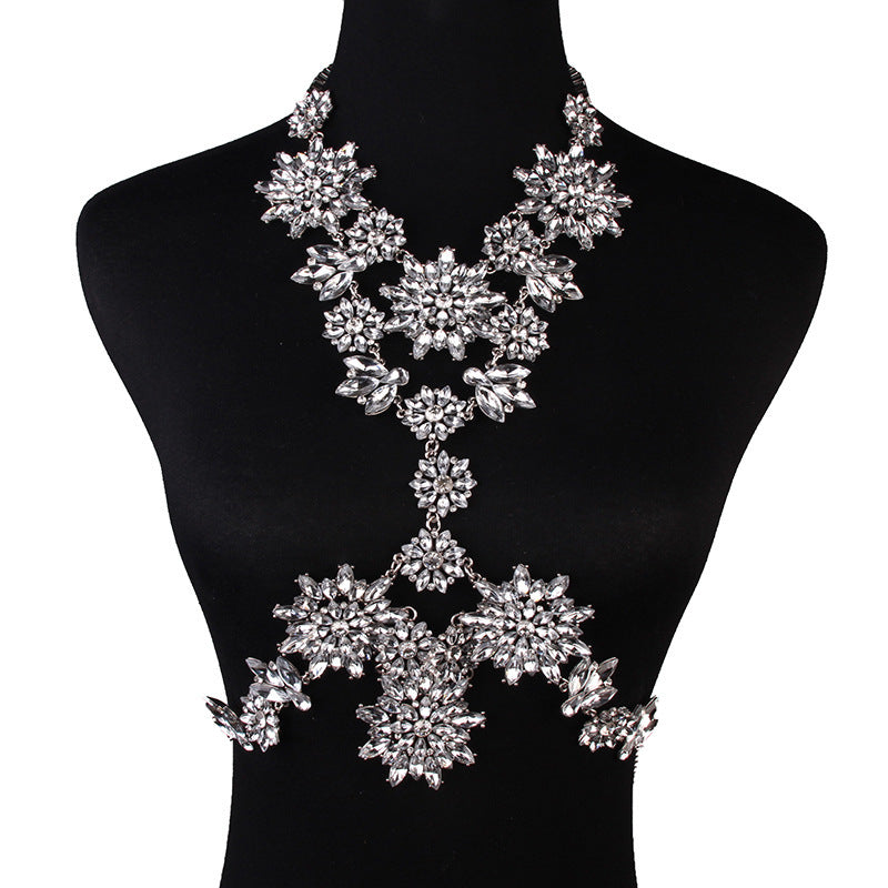 Stylish Diamond-Studded Body Chain | Elegant Sparkle Jewelry