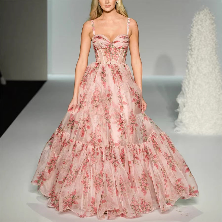 Women's Floral Strap Maxi Dress | S–XXL